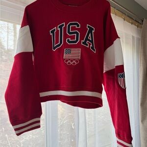GAP Team USA Oversized Crop Sweatshirt Small NWT